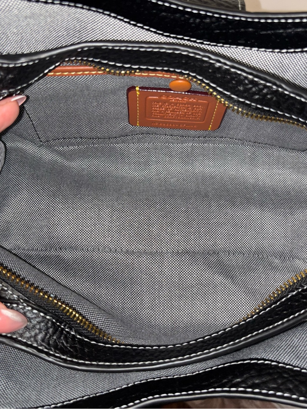 Coach Drifter Black Pebbled Leather Shoulder Bag with Gold Padlock - Picture 11 of 15